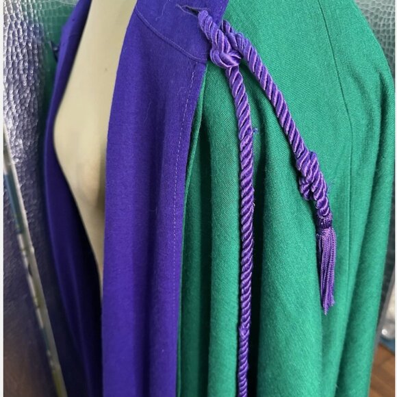 Vintage 1980s George Simonton Double Layer Cape With Shoulder Pads One Size - Picture 2 of 16